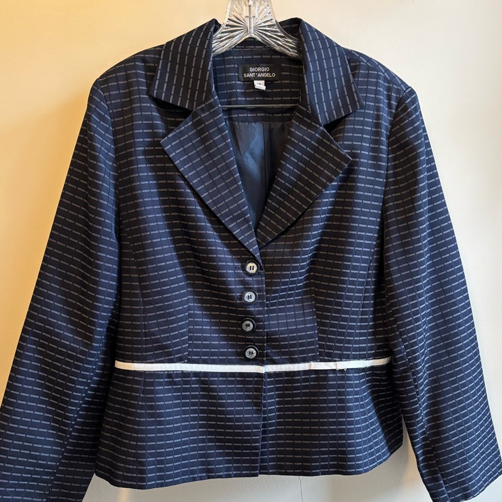Vintage Blue Striped Suit w/Waist and Button Detail from Giorgio Sant’ Angelo